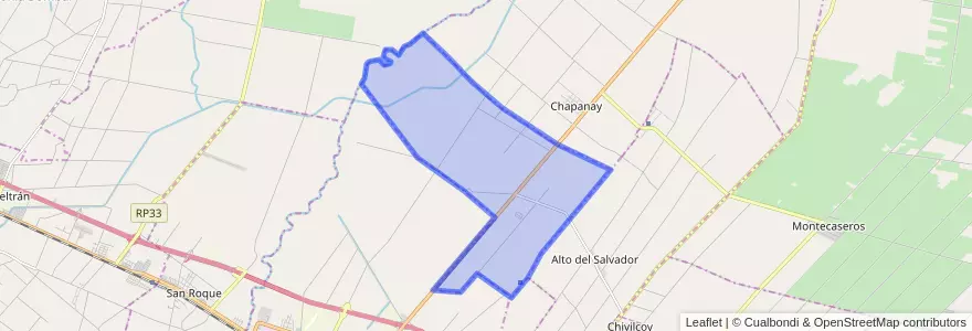 Mapa de ubicacion de Distrito Las Chimbas.