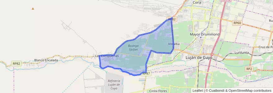 Mapa de ubicacion de Distrito Las Compuertas.