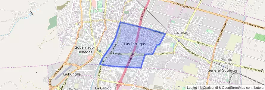 Mapa de ubicacion de Distrito Las Tortugas.
