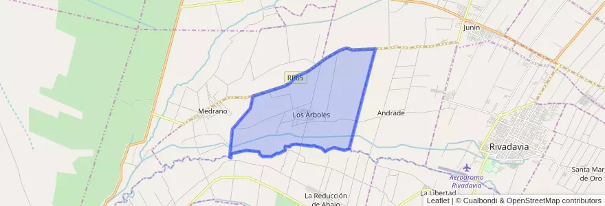 Mapa de ubicacion de Distrito Los Árboles.