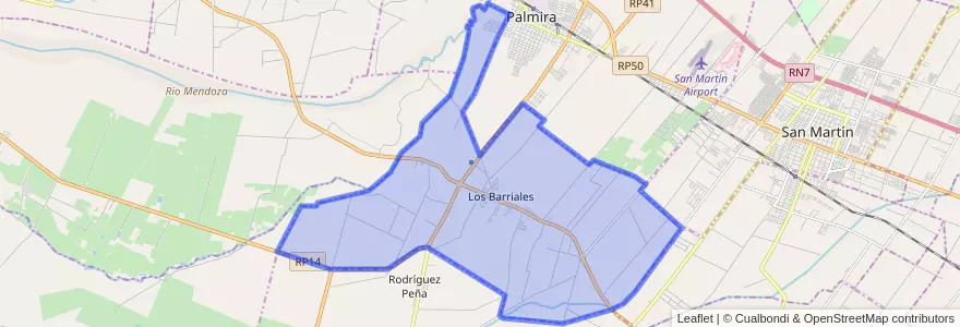 Mapa de ubicacion de Distrito Los Barriales.