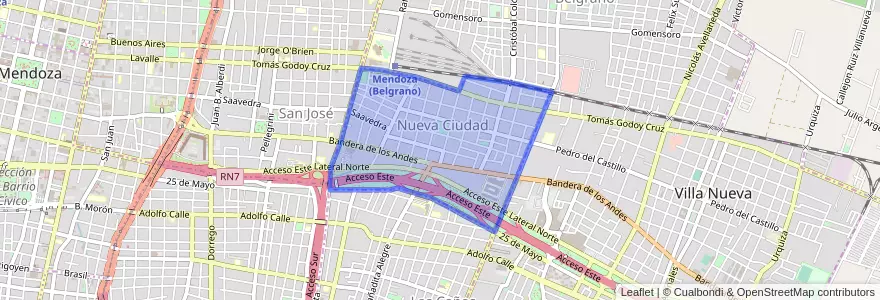 Mapa de ubicacion de Distrito Nueva Ciudad.