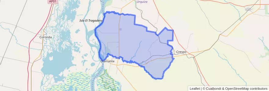 Mapa de ubicacion de Distrito Palmar.