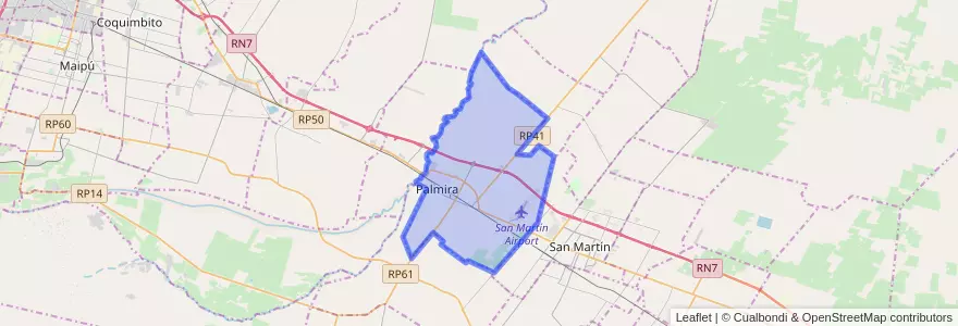 Mapa de ubicacion de Distrito Palmira.