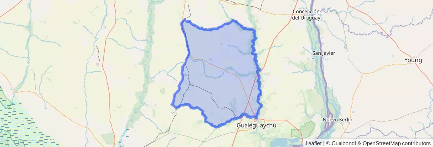 Mapa de ubicacion de Distrito Pehuajó al Norte.