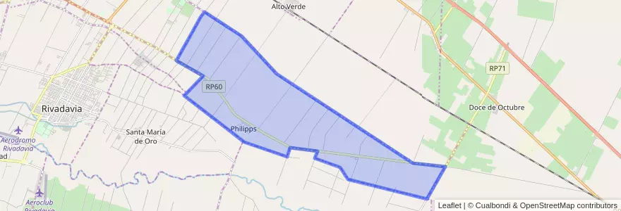 Mapa de ubicacion de Distrito Phillips.