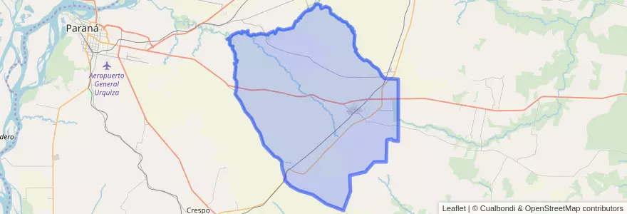 Mapa de ubicacion de Distrito Quebracho.
