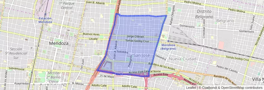Mapa de ubicacion de Distrito San José.