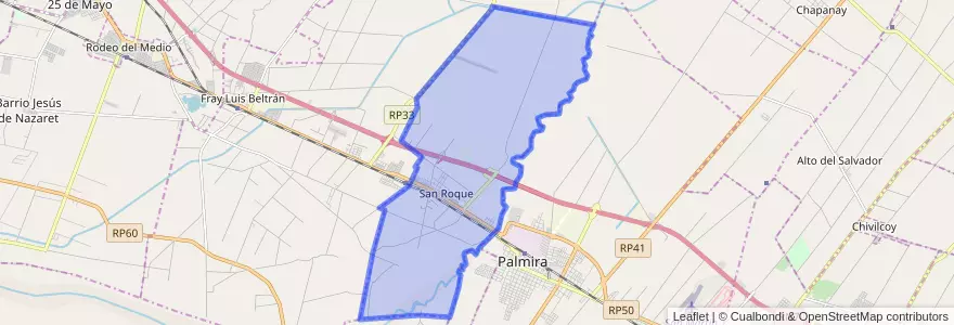 Mapa de ubicacion de Distrito San Roque.