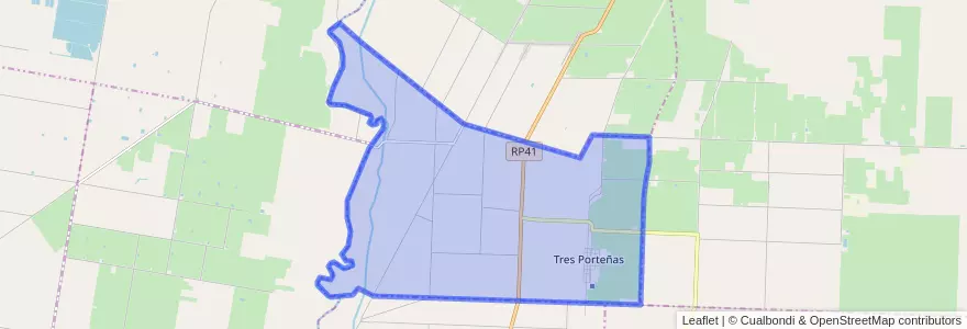 Mapa de ubicacion de Distrito Tres Porteñas.