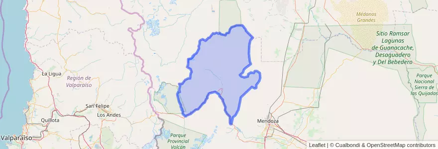 Mapa de ubicacion de Distrito Uspallata.