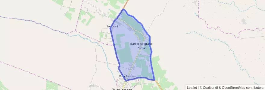 Mapa de ubicacion de Distrito Villa Bastías.