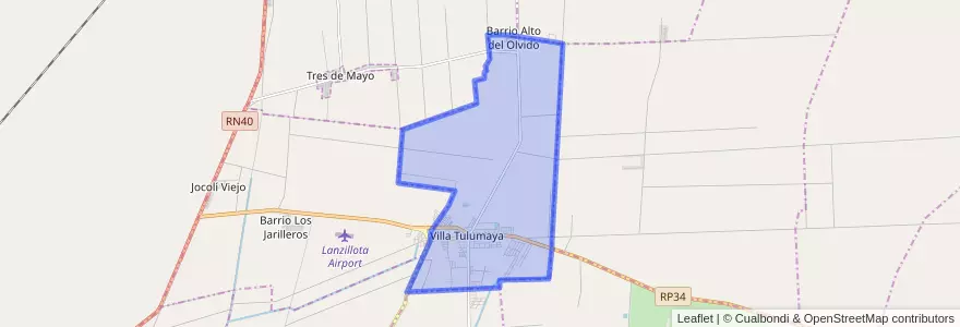 Mapa de ubicacion de Distrito Villa Tulumaya.