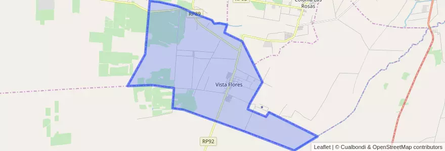 Mapa de ubicacion de Distrito Vista Flores.