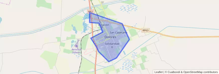 Mapa de ubicacion de Dolores.