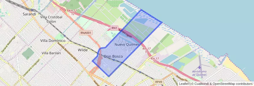 Mapa de ubicacion de Don Bosco.