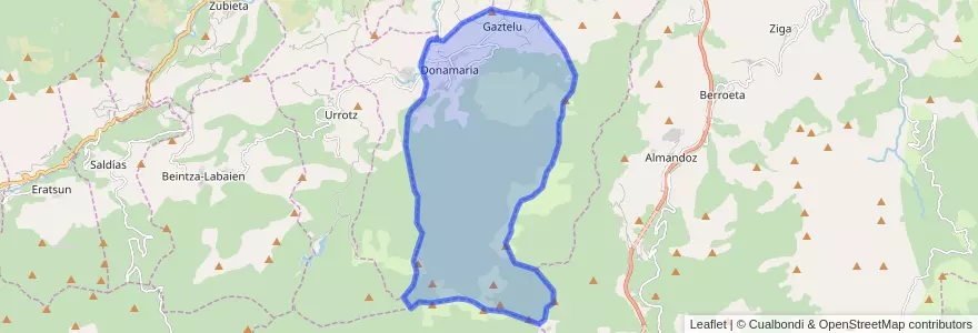 Mapa de ubicacion de Donamaria.