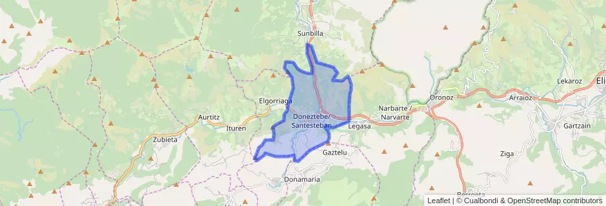 Mapa de ubicacion de Doneztebe/Santesteban.