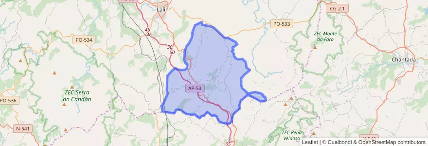 Mapa de ubicacion de Dozón.