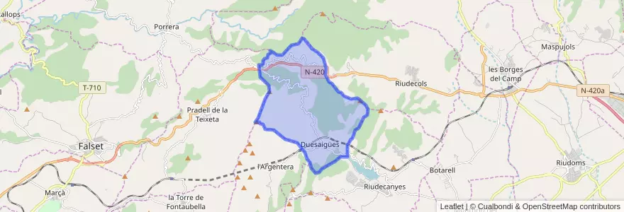 Mapa de ubicacion de Duesaigües.