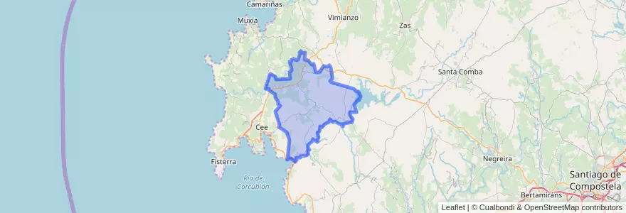 Mapa de ubicacion de Dumbría.