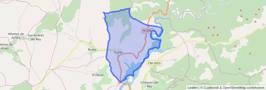Mapa de ubicacion de Durón.