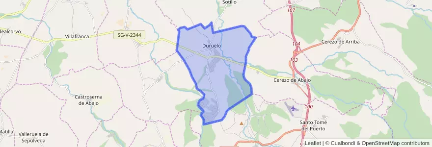 Mapa de ubicacion de Duruelo.
