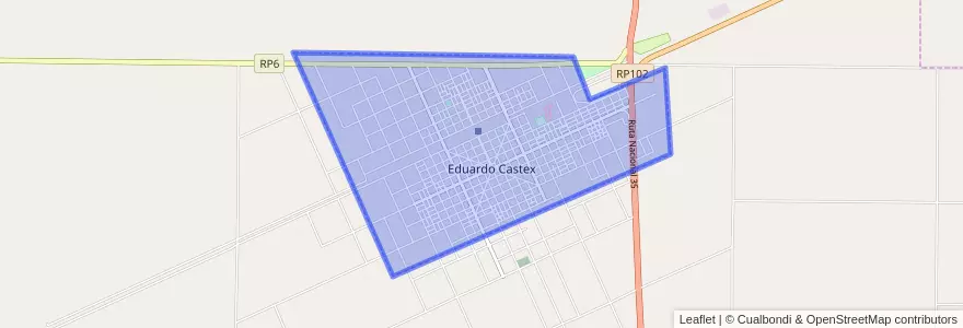 Mapa de ubicacion de Eduardo Castex.