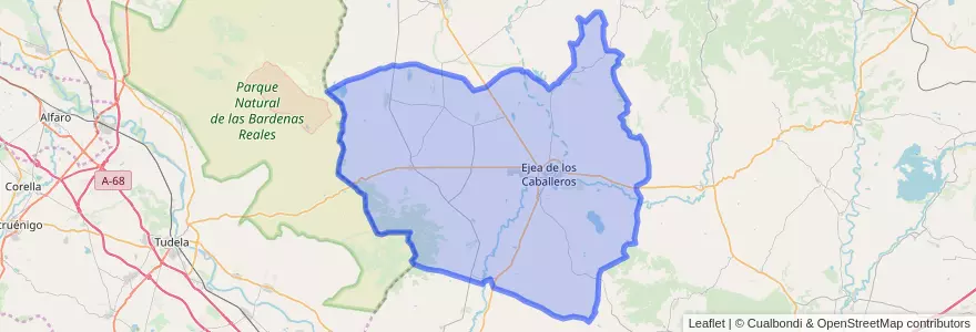 Mapa de ubicacion de Ejea de los Caballeros.