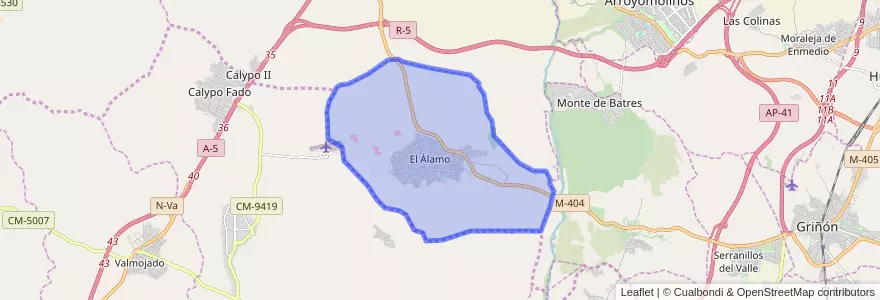 Mapa de ubicacion de El Álamo.