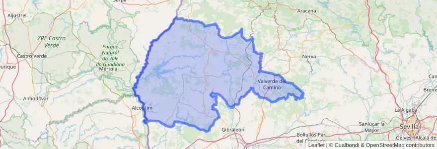 Mapa de ubicacion de El Andévalo.