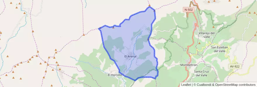 Mapa de ubicacion de El Arenal.