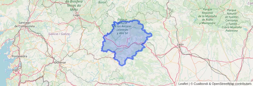 Mapa de ubicacion de El Bierzo.