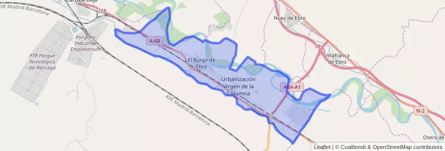 Mapa de ubicacion de El Burgo de Ebro.