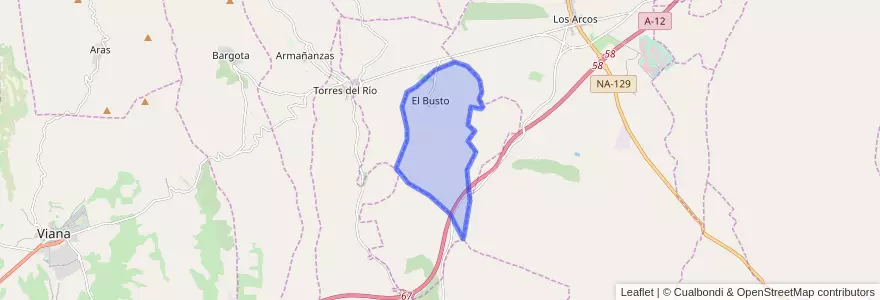 Mapa de ubicacion de El Busto.