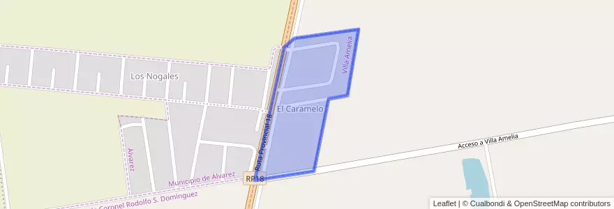 Mapa de ubicacion de El Caramelo.