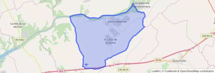 Mapa de ubicacion de El Casar de Escalona.