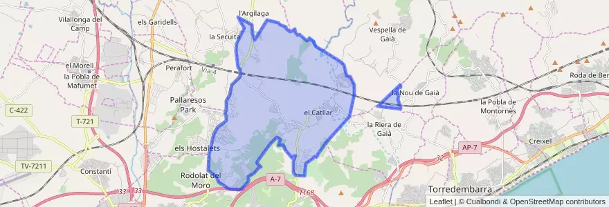 Mapa de ubicacion de el Catllar.