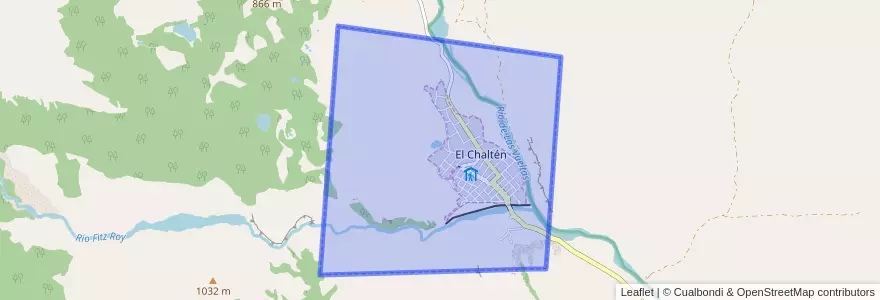 Mapa de ubicacion de El Chaltén.