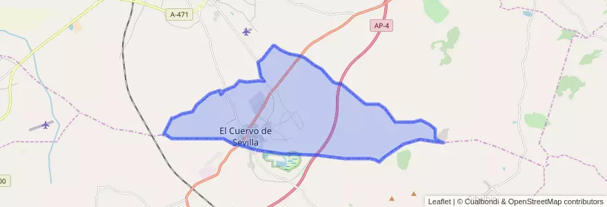 Mapa de ubicacion de El Cuervo de Sevilla.
