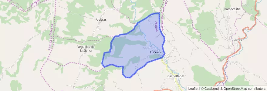 Mapa de ubicacion de El Cuervo.