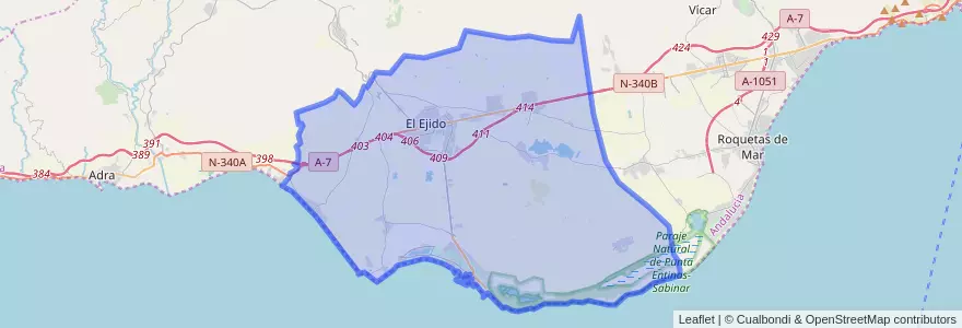 Mapa de ubicacion de El Ejido.