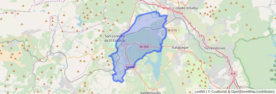 Mapa de ubicacion de El Escorial.