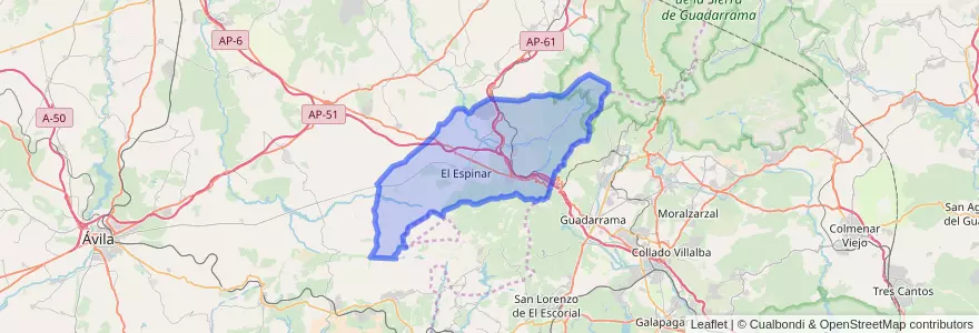 Mapa de ubicacion de El Espinar.