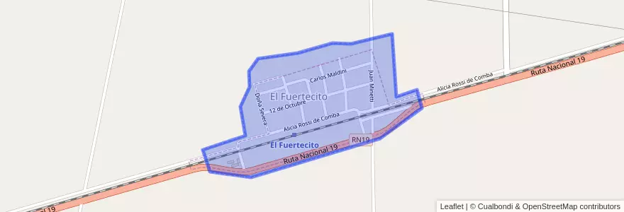 Mapa de ubicacion de El Fuertecito.