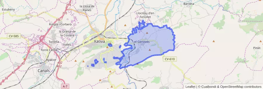 Mapa de ubicacion de el Genovés.