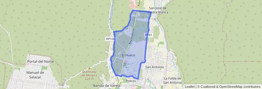 Mapa de ubicacion de El Hueco.