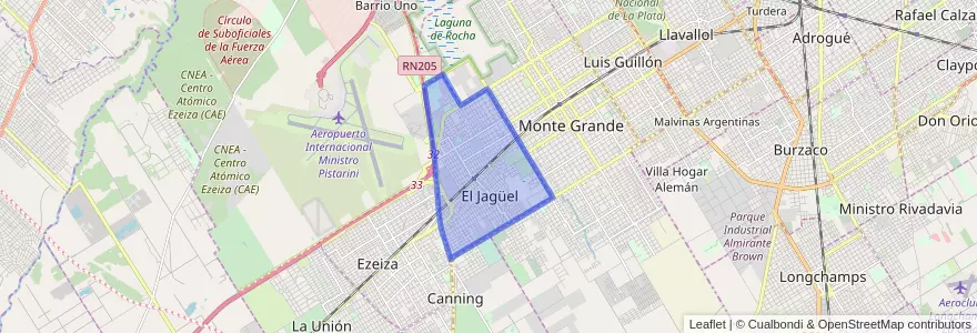 Mapa de ubicacion de El Jagüel.