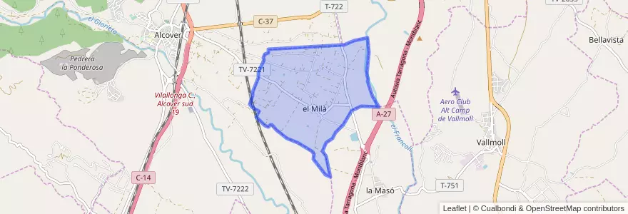 Mapa de ubicacion de el Milà.
