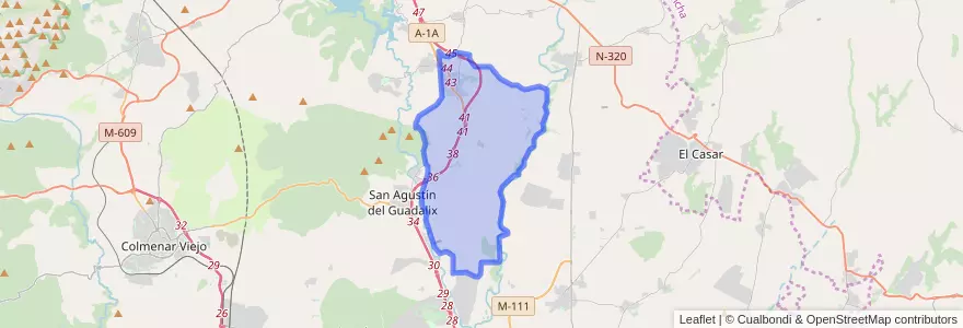 Mapa de ubicacion de El Molar.